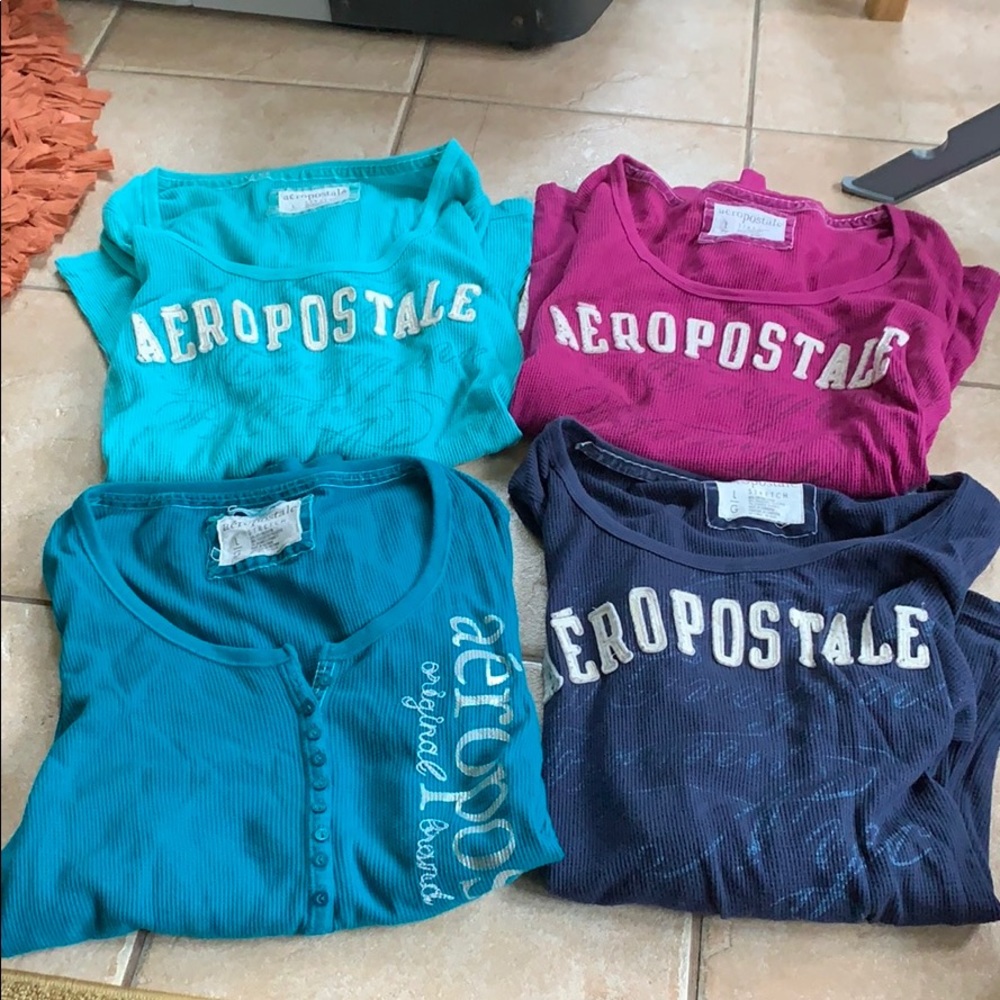 4 Aeropostale Long Sleeve Shirts